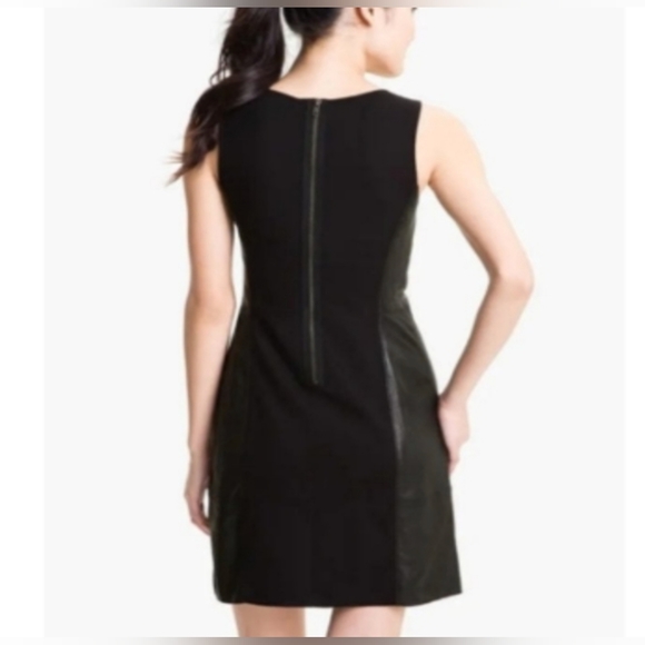 Halogen, black leather cocktail dress, size 6 Petite - Picture 4 of 10